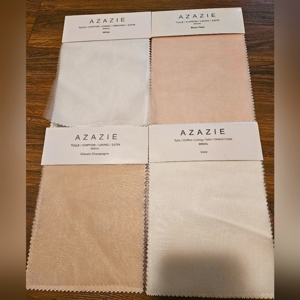💫FREE WITH PURCHASE, 💫 AZAZIE Fabric Samples Bridal Cream White Pink